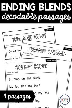 Snag these 9 ending blends decodable passages to use for small reading groups, phonics lessons, or whole class practice. Just hit “print” and you’re ready to go!
