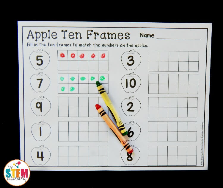 apple ten frames 1