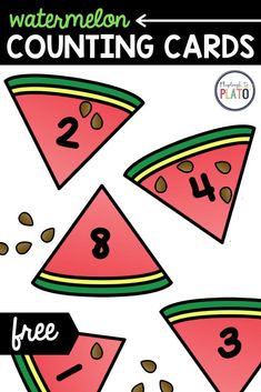 These watermelon counting cards are the perfect math center activity for every pre k and kindergarten classroom! Kids will love building numbers with watermelon seeds in the fun summer themed math game! #counting #numbersense #mathcenters #summerlearning
