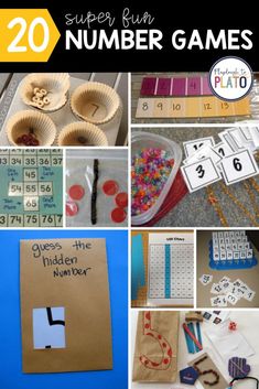 Check out these 20 engaging number games! Perfect for Pre K and Kindergarten classrooms. These activities work on number recognition, number formation, matching quantities and much more! Turn these activities into easy math centers and students are sure to grow their number sense. #mathcenters #numbersense #numbergames #counting